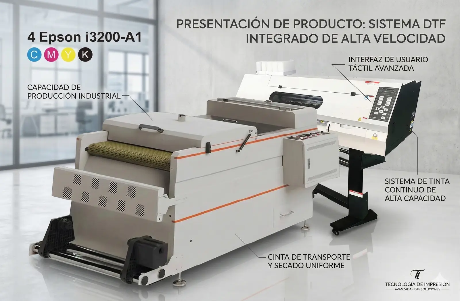 Sistema profesional de impresión DTF por metros